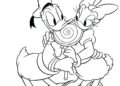 Donald Duck Coloring Pages Love with Daisy