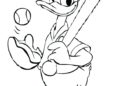 Donald Duck Coloring Pages Playing Baseball