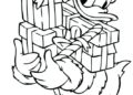 Donald Duck Coloring Pages with Gift