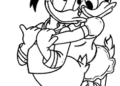 Donald Duck Love with Daisy Coloring Pages