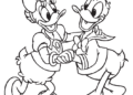 Donald Duck and Daisy Dancing Coloring Pages