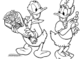 Donald Duck with Daisy Coloring Pages