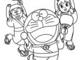 Doraemon Coloring Pages Happy