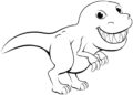 Funny Dinosaurs Coloring Pages Simple For Kids