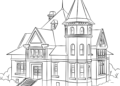 House Coloring Pages For Children of Victorian House Style