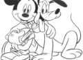 Mickey Mouse and Pluto Coloring Pages