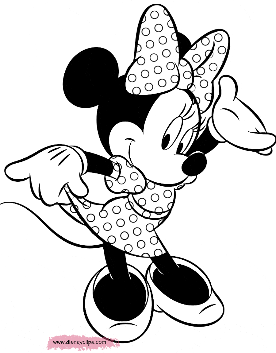 Minnie Mouse Dancing Coloring Pages.