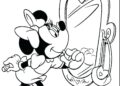 Minnie Mouse on Mirror Coloring Pages