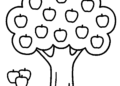 Preschool Coloring Pages of Apple Tree