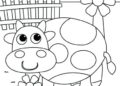 Preschool Coloring Pages of Cow
