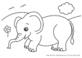 Preschool Coloring Pages of Elephant
