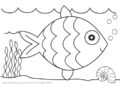 Preschool Coloring Pages of Little Fish