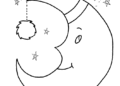 Preschool Coloring Pages of Moon