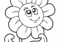 Preschool Coloring Pages of Sunflower