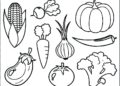 Preschool Coloring Pages of Vegetables