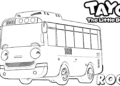Rogi Coloring Pages of Tayo The Little Bus Series