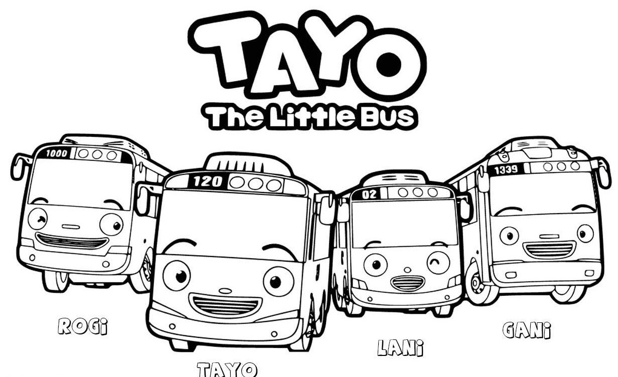  Tayo  The Little  Bus  Coloring  Pages  Visual Arts Ideas