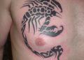 Tribal Scorpion Tattoo Design on Chest