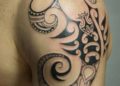 Tribal Scorpion Tattoo Design on Left Shoulder For Men