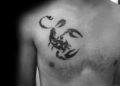 Tribal Scorpion Tattoo For Men on Chest