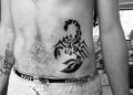 Tribal Scorpion Tattoo on Left Stomach