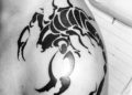 Unique Tribal Scorpion Tattoo For Men on Shoulder