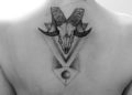 Aries Tattoo Design For Men on Upper Back
