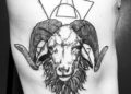 Aries Tattoo Design on Rib For Men
