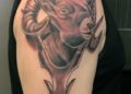 Aries Tattoo Design on Upper Arm For Men