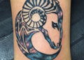 Aries Tattoo For Females of Fantasy Ram on Ankle