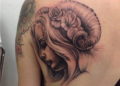 Aries Tattoo For Females on Shoulder