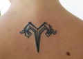 Aries Tattoo For Females on Upper Back