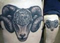 Aries Tattoo For Men on Back Leg