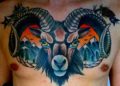 Aries Tattoo For Men on Chest
