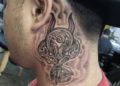 Aries Tattoo For Men on Neck