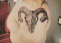 Aries Tattoo For Men on Upper Arm