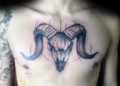 Aries Tattoo on Chest For Men