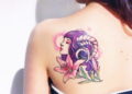 Beautiful Fantasy Aries Tattoo For Females on Shoulder