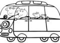 Car Coloring Pages of Peppa Pig Family