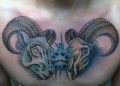 Cool Aries Tattoo For Men on Chest