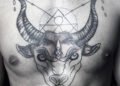 Cool Taurus Tattoo For Men on Chest