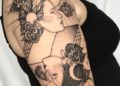 Creative Gemini Tattoo Design For Women on Half Sleeve