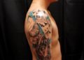 Creative Taurus Tattoo For Men on Half Sleeve