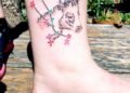 Cute Taurus Tattoo For Women on Leg