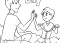 Fathers Day Coloring Pages of Daddy His Son
