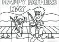 Fathers Day Coloring Pages of Daddy with His Daughter