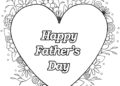 Fathers Day Coloring Pages of Loves Shape