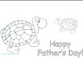 Fathers Day Coloring Pages of Turtle