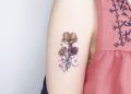 Gemini Rose Tattoo Design For Women on Arm