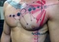 Gemini Tattoo Constellation Design For Men on Chest